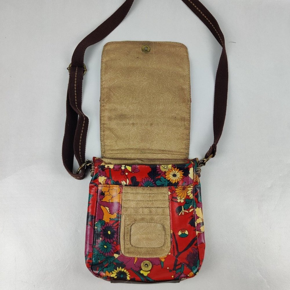 Sakroots Artist Circle Small Crossbody Messenger Purse Coated Canvas Floral Boho - Picture 5 of 11
